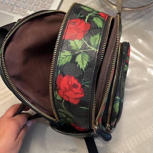 Coach Mini Court Backpack In Signature Canvas With Fairytale Rose - Picture 10 of 11